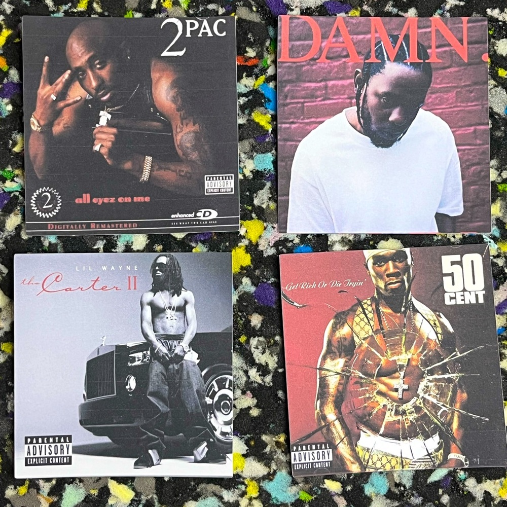 Rap Album Cover Stickers Lot Hip Hop Album Decals 2pac 50 cent Lil Wayne Sticker